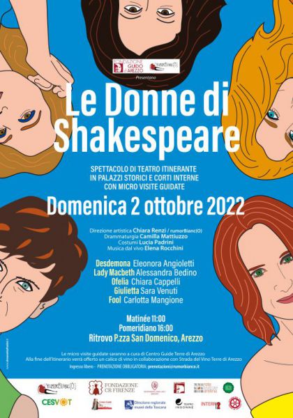 #domenicalmuseo Apertura straordinaria, visite guidate e azione teatrale "Le donne di Shakespeare"